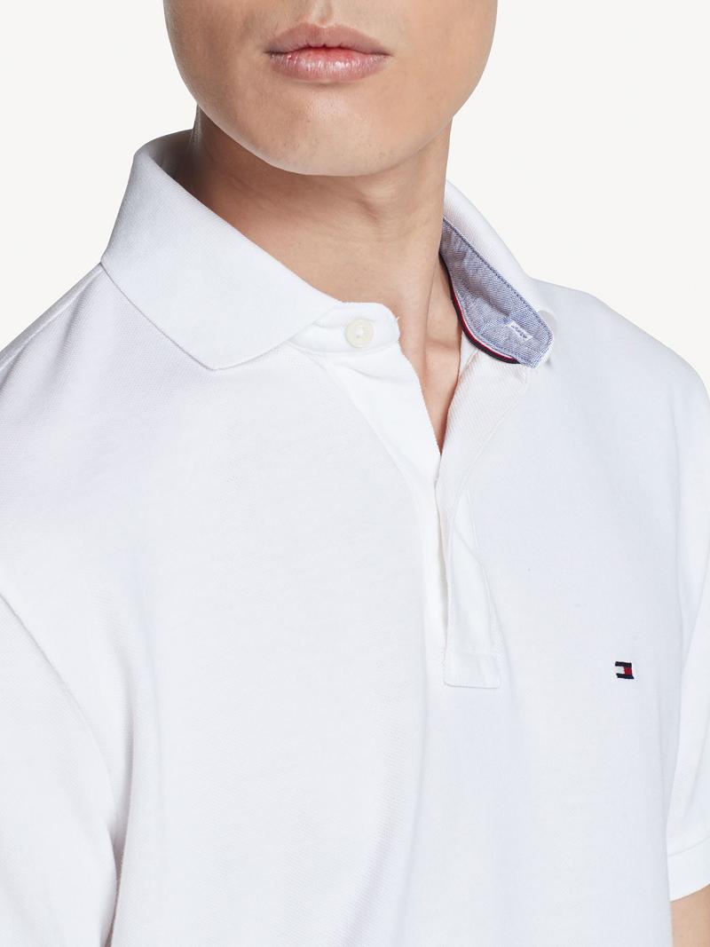 Férfi Tommy Hilfiger Classic fit solid Polos Fehér | HU 1073YXF